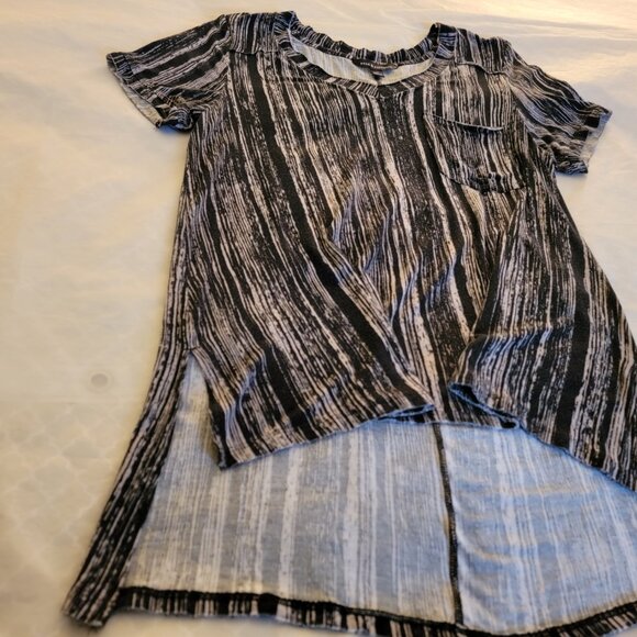 Rock Republic Stripped Tunic Top Black White Women Blouse Shirt Size Medium - Picture 12 of 15